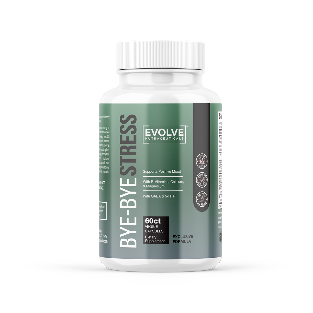 Bye-Bye Stress, GABA, Ashwagandha, Chamomile Flower, 5-HTP (5-Hydroxytryptophan), St. John's Wort