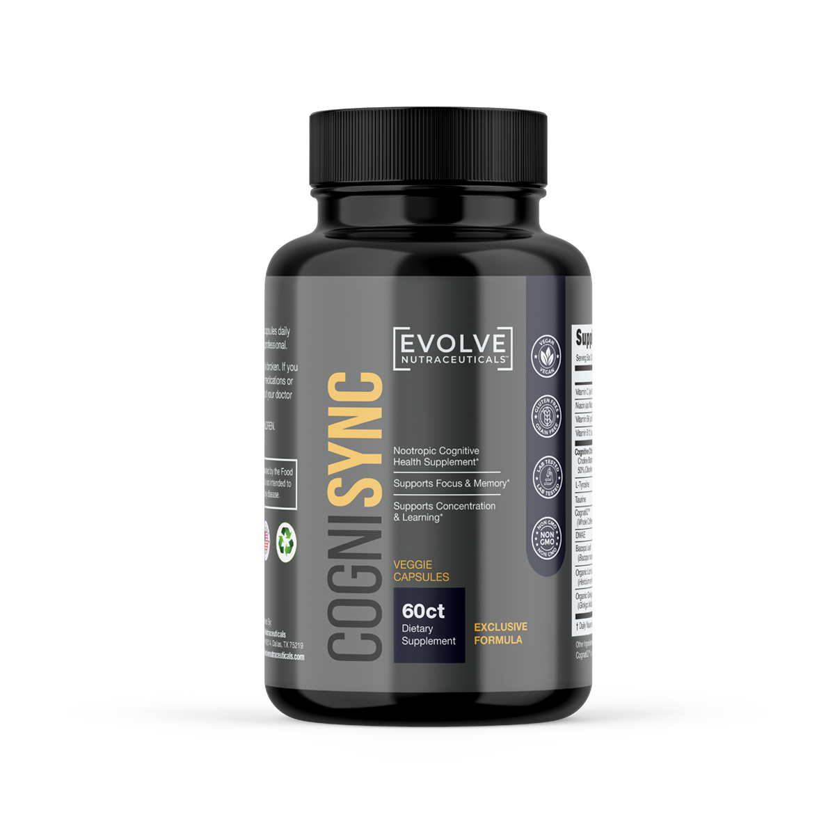 Cognisync Nootropic Brain Health Supplement, Cognitive Enhancement, Brain Fog Relief, Memory Support, Focus and Concentration, Smart Drug Alternative