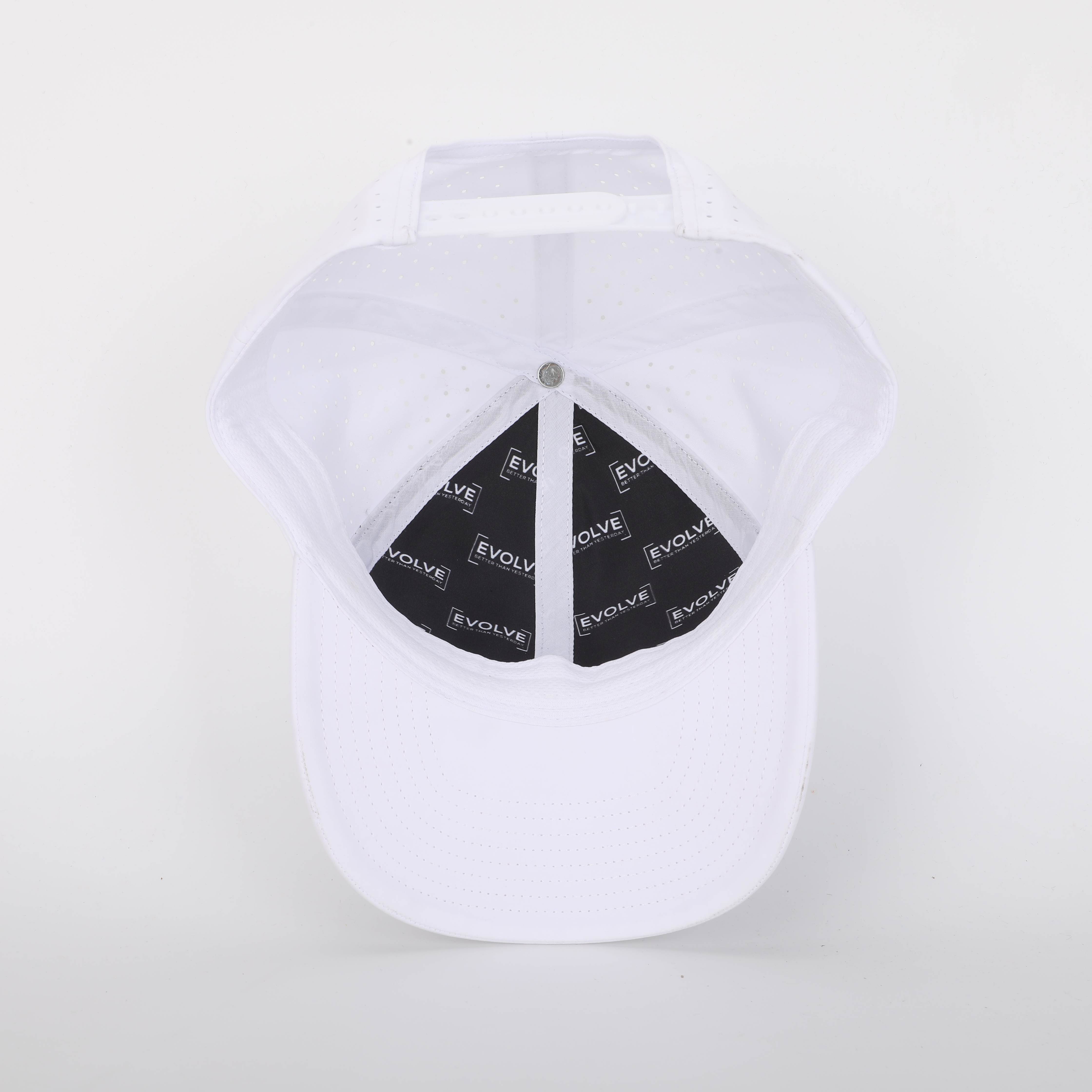 Water-Resistant EVOLVE Hydro, Performance Snapback Hat for Men and Women (Polyester Blend, WHT/WHT)